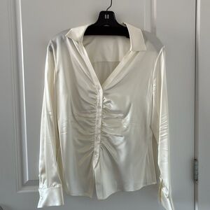 Theory Ivory Silk Blouse size M
